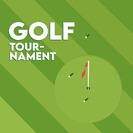 Top view of a golf field Tournament template Vectorのイラスト素材