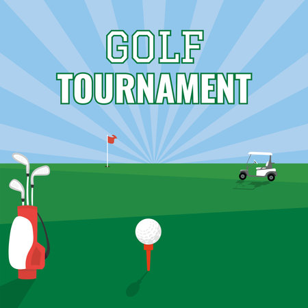 Colored golf club template poster Vectorのイラスト素材