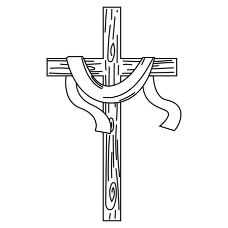 Isolated catholic church cross symbol Vectorのイラスト素材