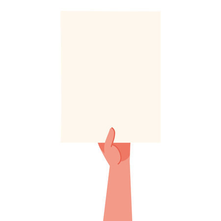 Isolated hand holding an empty protest sign Vectorのイラスト素材