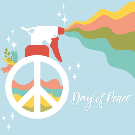 Sprayer bottle with peace symbol and pride colors Vectorのイラスト素材