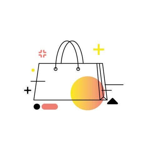 Isolated modern shopping bag icon Vectorのイラスト素材
