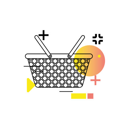 Isolated modern shopping basket icon Vectorのイラスト素材
