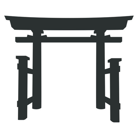 Isolated traditional japanese shrine landmark Vectorのイラスト素材