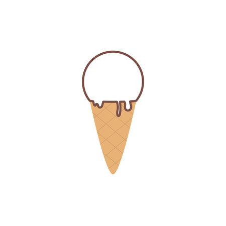 Isolated colored ice cream outline icon Vectorのイラスト素材