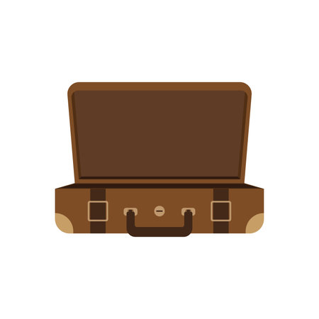 Isolated colored open travel suitcase icon Vectorのイラスト素材