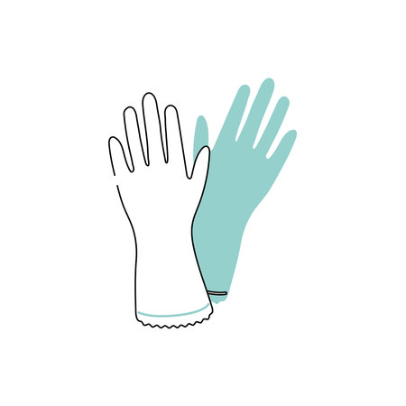 Isolated monochrome pair of cleaning gloves icon Vectorのイラスト素材