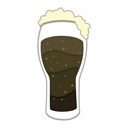 Isolated colored beer cup with foam Paper art style Vectorのイラスト素材