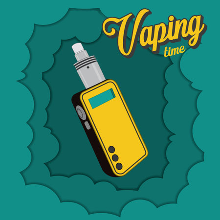 Colored vaping time concept electronic cigarette Vectorのイラスト素材