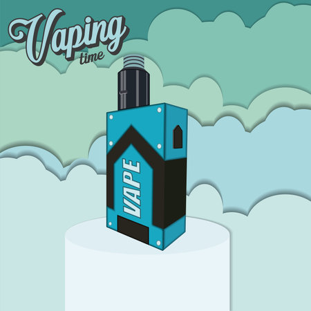 Colored vaping time concept electronic cigarette Vectorのイラスト素材