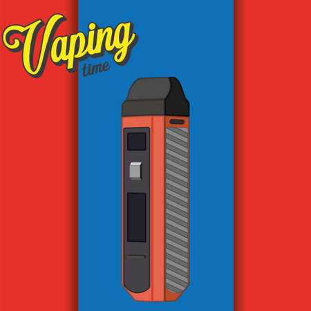 Colored vaping time concept electronic cigarette Vectorのイラスト素材