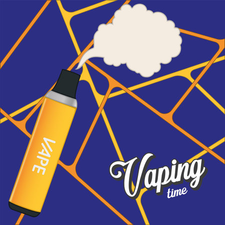 Colored vaping time concept electronic cigarette Vectorのイラスト素材