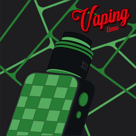 Colored vaping time concept electronic cigarette Vector