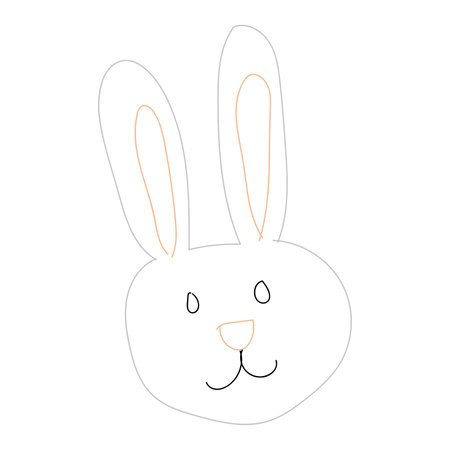 Isolated colored cute rabbit kid sketch Vectorのイラスト素材