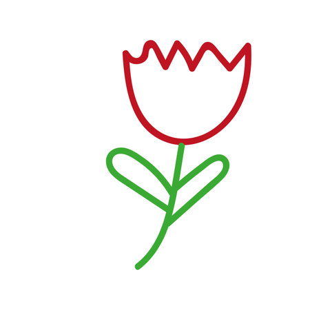 Isolated colored flower kid sketch Vectorのイラスト素材