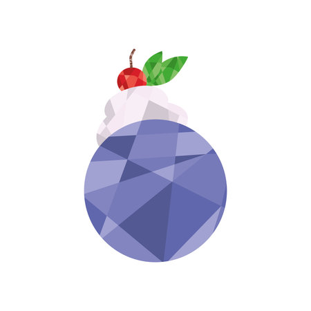 Isolated colored low poly cake dessert icon Vectorのイラスト素材