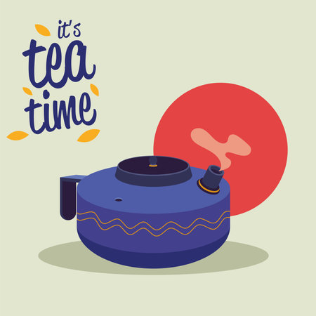 Isolated colored teapot with steam Vectorのイラスト素材