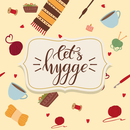 Seamless pattern background with relaxation items Hygge concept Vectorのイラスト素材