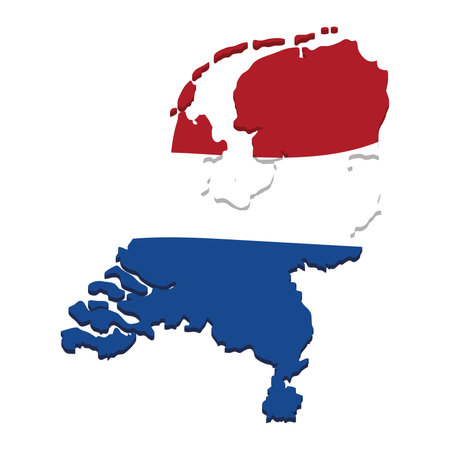 Isolated map of the Netherlands with its flag Vectorのイラスト素材