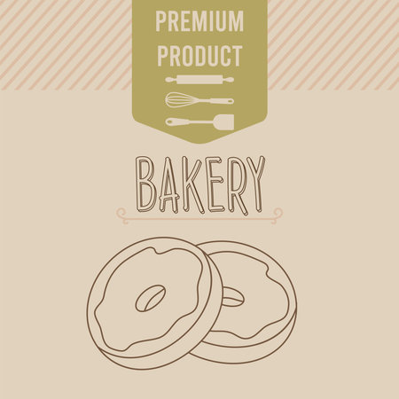 Isolated pair of donuts bakery product icon Vectorのイラスト素材
