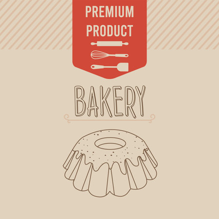 Isolated bakery cake outline sketch icon Vectorのイラスト素材