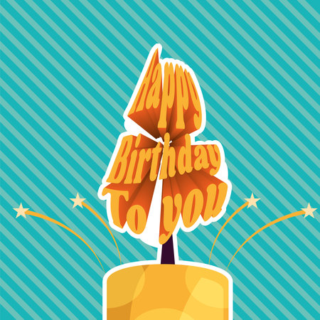 Happy birthday to you template with candle Vectorのイラスト素材
