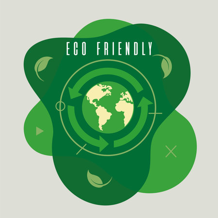 Eco friendly concept image with planet Earth and reusable symbol Vectorのイラスト素材