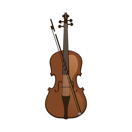Isolated colored violin musical instrument Vectorのイラスト素材