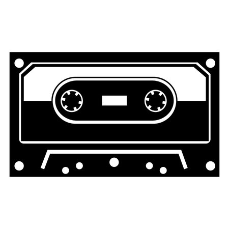 Isolated monochrome retro cassette icon Vectorのイラスト素材