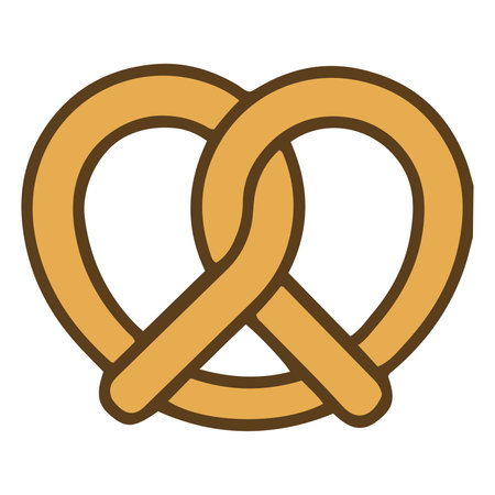 Isolated colored pretzel icon Flat design Vectorのイラスト素材