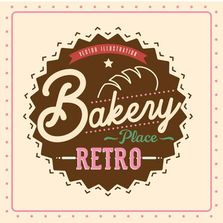 Colored retro bakery shop poster Vectorのイラスト素材