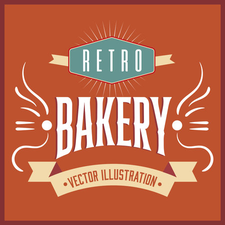 Colored retro bakery shop poster Vectorのイラスト素材