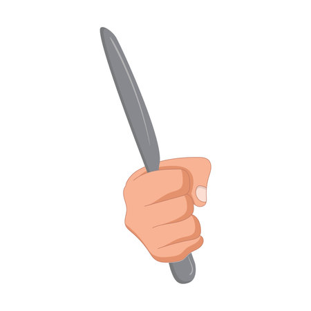 Isolated hand holding a knife icon Vectorのイラスト素材