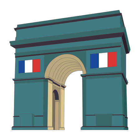 Isolated colored arch of triumph landmark Vectorのイラスト素材