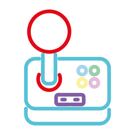 Isolated colored videogame joystick icon Neon style Vectorのイラスト素材