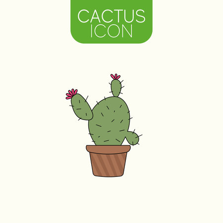 Isolated colored cactus indoor plant icon Vectorのイラスト素材