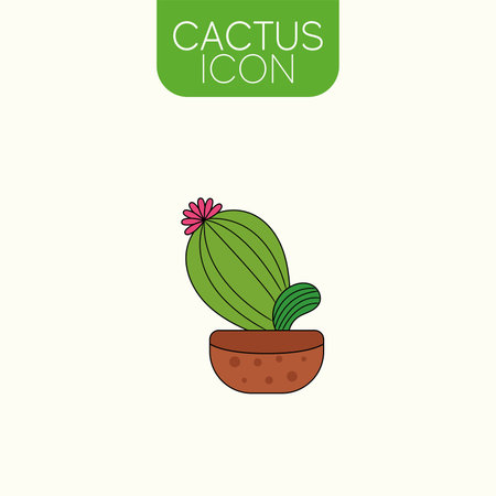 Isolated colored cactus indoor plant icon Vectorのイラスト素材