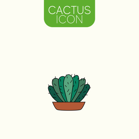 Isolated colored cactus indoor plant icon Vectorのイラスト素材