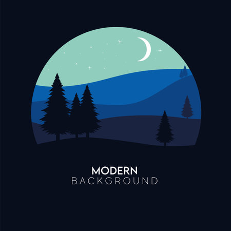 Colored modern natural landscape background Vectorのイラスト素材