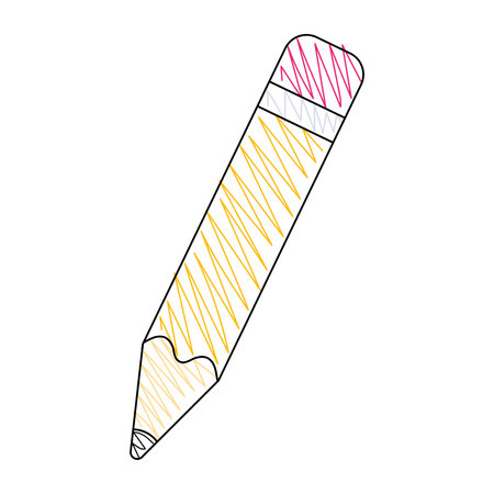 Isolated colored pencil sketch icon Vectorのイラスト素材