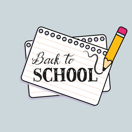 Back to school sketch on a paper Vectorのイラスト素材