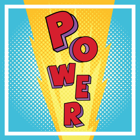Colored comic page with power message Vectorのイラスト素材
