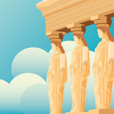 Isolated roman building columns Greek sculpture Vectorのイラスト素材