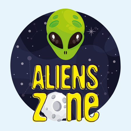 Colored alien zone sticker Vectorのイラスト素材