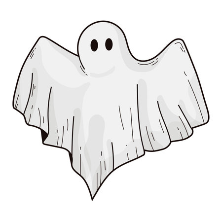Isolated halloween ghost character Vectorのイラスト素材
