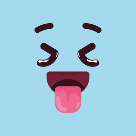 Isolated cute happy facial expression Vectorのイラスト素材