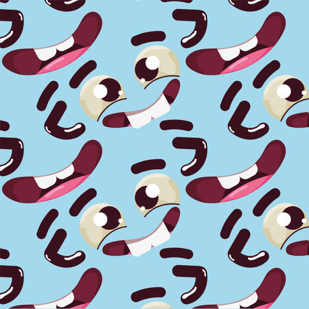 Seamless pattern background with facial expression Vectorのイラスト素材