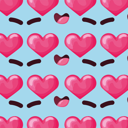 Seamless pattern background with facial expression Vectorのイラスト素材