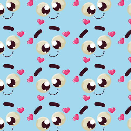 Seamless pattern background with facial expression Vectorのイラスト素材
