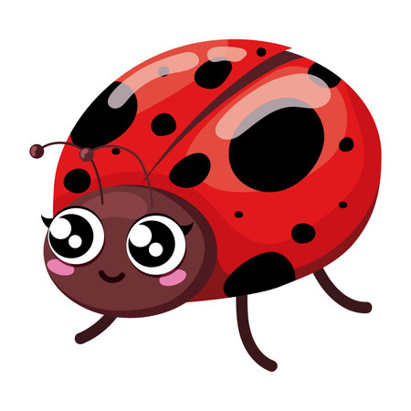 Isolated cute ladybug insect character Vectorのイラスト素材